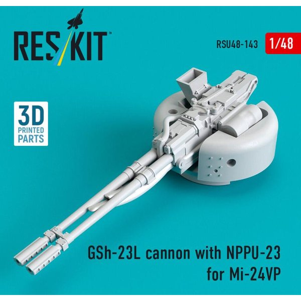 GSh-23L cannon with NPPU-23 for Mi-24VP (3D Printed)