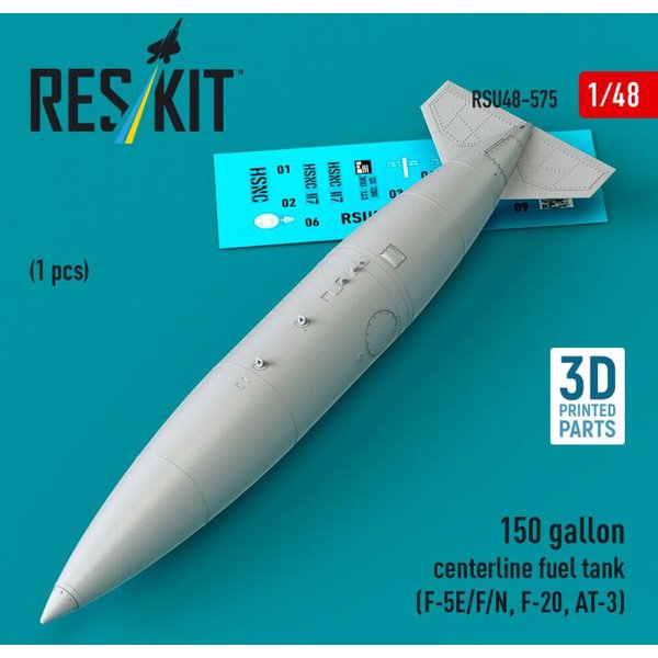 150 gallon centerline fuel tank (F-5E/F/N, F-20, AT-3) (1 pcs) (3D Printed)