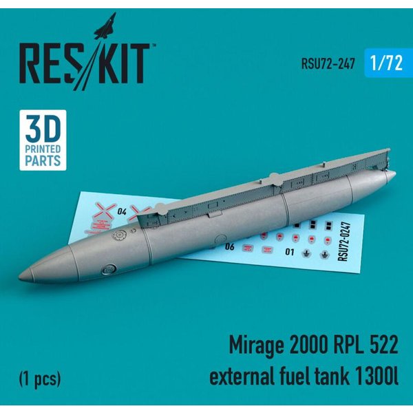 Mirage 2000 RPL 522 external fuel tank 1300lt (3D Printed)