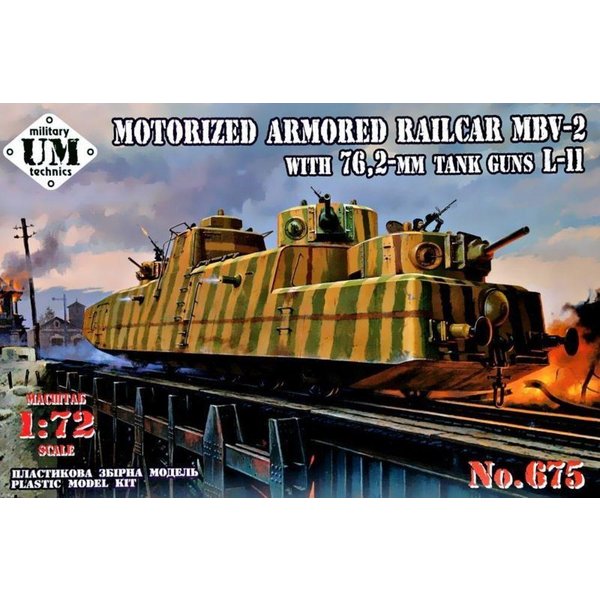 MBV-2 Motorized armored Railcar with 76,2-mm Tank guns L-11