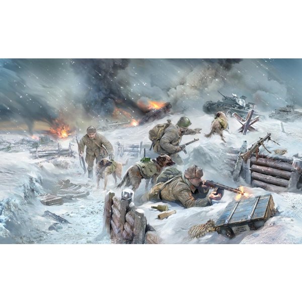 Sowjetische Panzerjäger mit Hunden