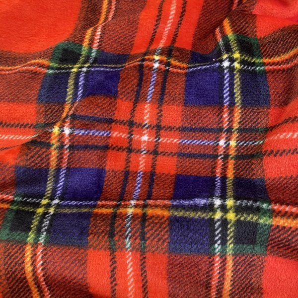 Tissu Douillette Imprimé Tartan Rouge - Mondial Tissus-image