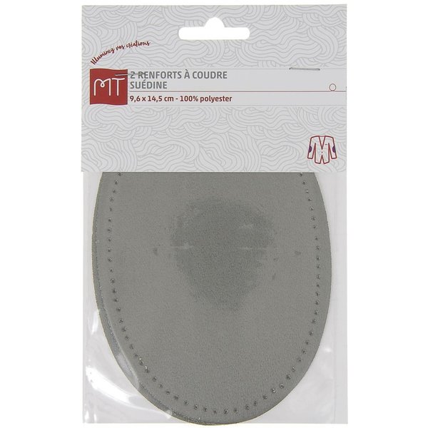 Renfort SuéDine Gris à Coudre 9.6 X14.5 Cm MT - MT - Mondial Tissus-image