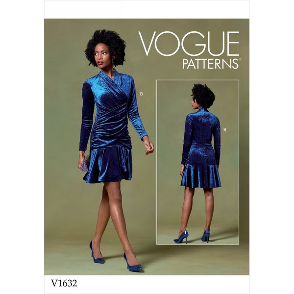 Patron Vogue V1632E5 Robe DrapéE Femme 42-50 - Vogue - Mondial Tissus-image