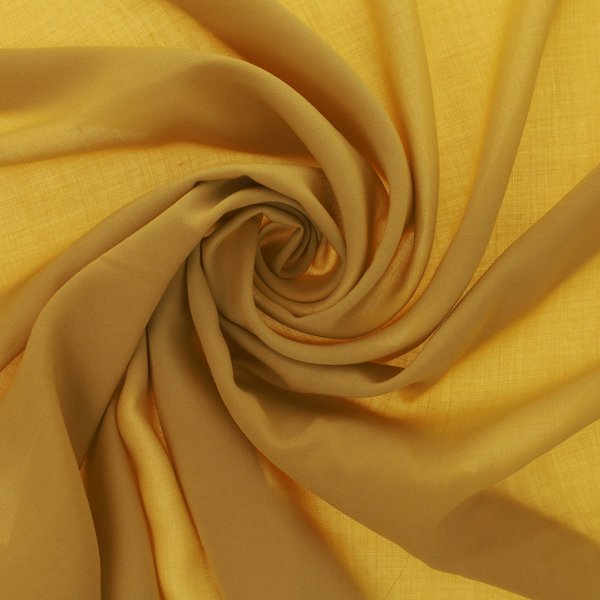 Tissu Popeline Viscose Moutarde Uni - Mondial Tissus-image
