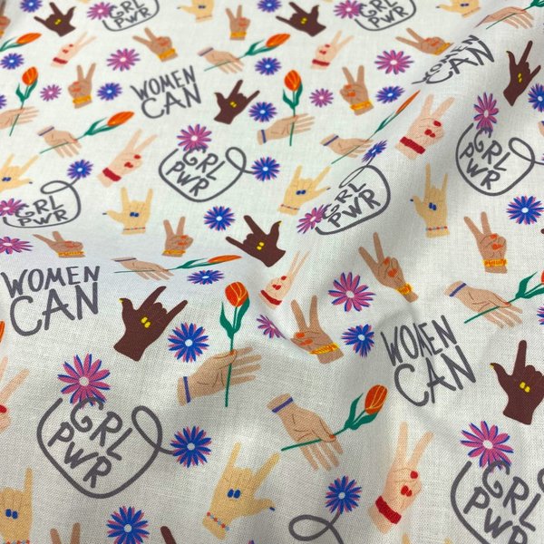 Tissu Coton Girl Power Multico - Mondial Tissus-image