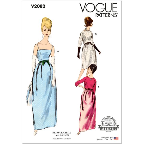 Patron Vogue V2082Y5 Femme Robe Du Soir 46 Au 54 - Vogue - Mondial Tissus-image