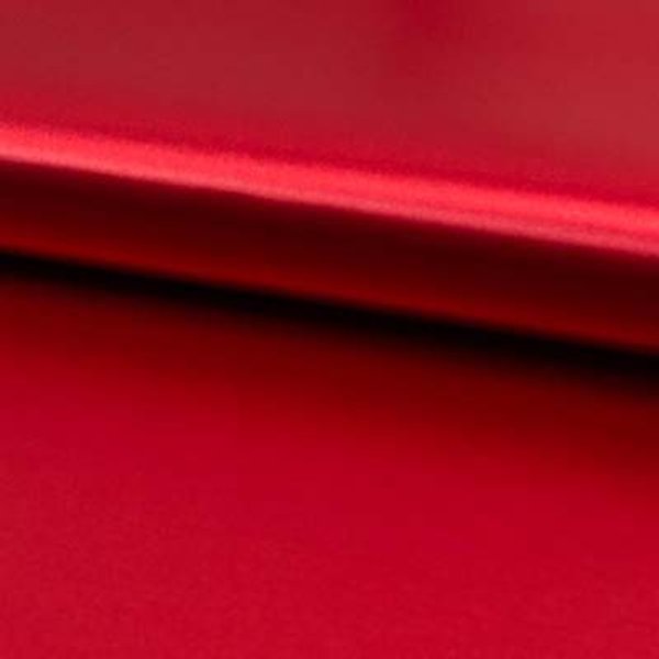 Tissu Satin Polyester Brillant Rouge - Mondial Tissus-image