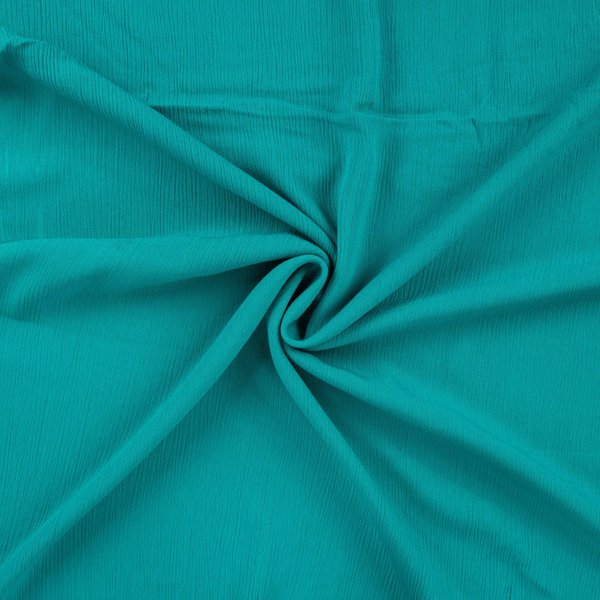 Tissu Viscose Crincle Uni Vert Emeraude - Mondial Tissus-image