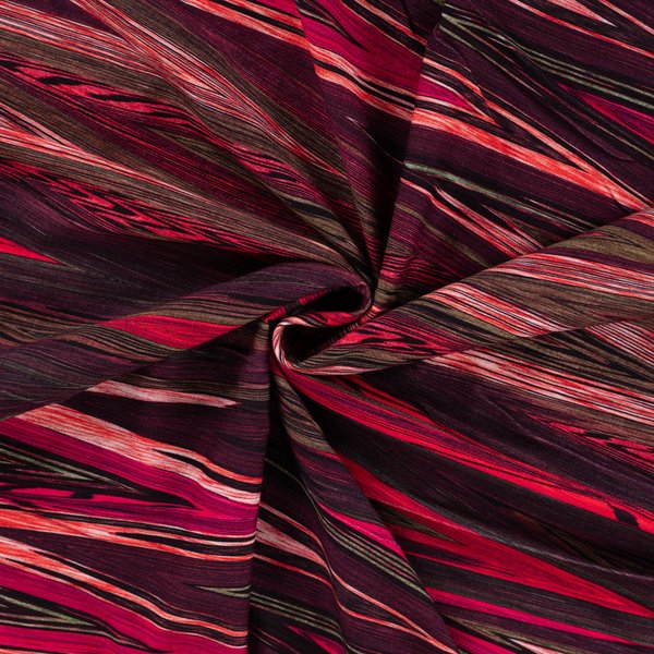 Maille Jersey Viscose Lourde ImpriméE Digitale Rayure Zig Zag Rose Fuchsia - Mondial Tissus-image