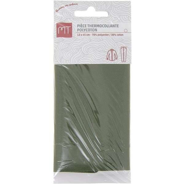 PièCe Thermocollante Polycoton Vert Kaki MT - MT - Mondial Tissus-image