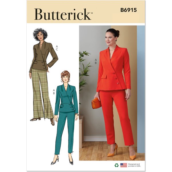 Patron Butterick B6915Y5 Pantalon,Veste Femme 46-54 - Butterick - Mondial Tissus-image