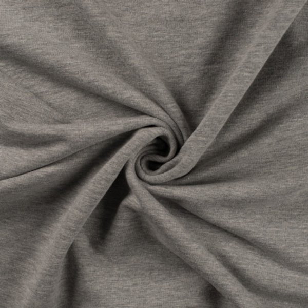 Tissu French Terry Uni Gris Chiné - Mondial Tissus-image