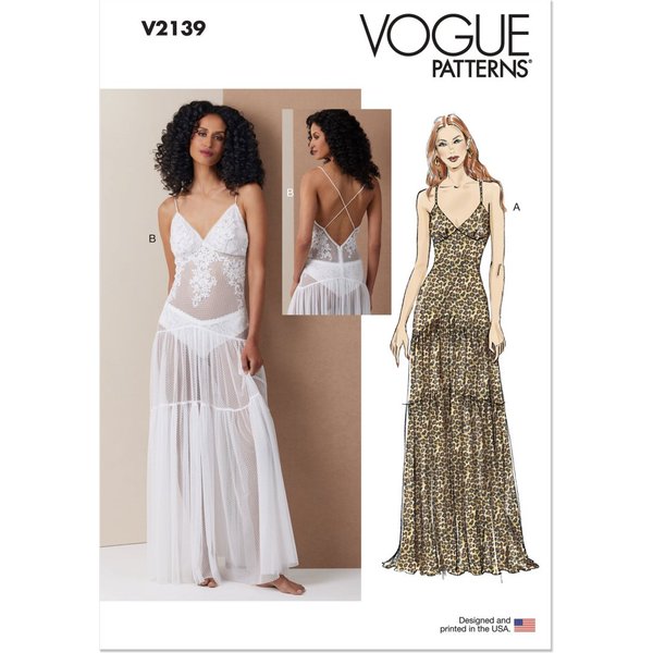 Patron V2139U5 Robe Lingerie Pour Femme Du 44 Au 52 - Vogue - Vogue - Mondial Tissus-image