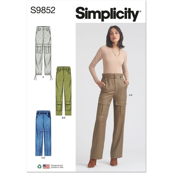 Patron Simplicity S9852.K5 - Pantalons Ceinture Dames 36 - 44 - Simplicity - Mondial Tissus-image