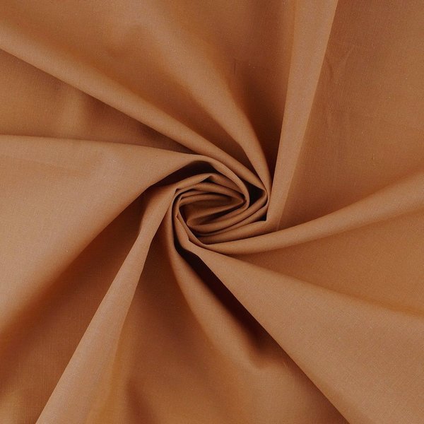 Tissu Poppie Popeline Coton Bio Uni Caramel - Mondial Tissus-image