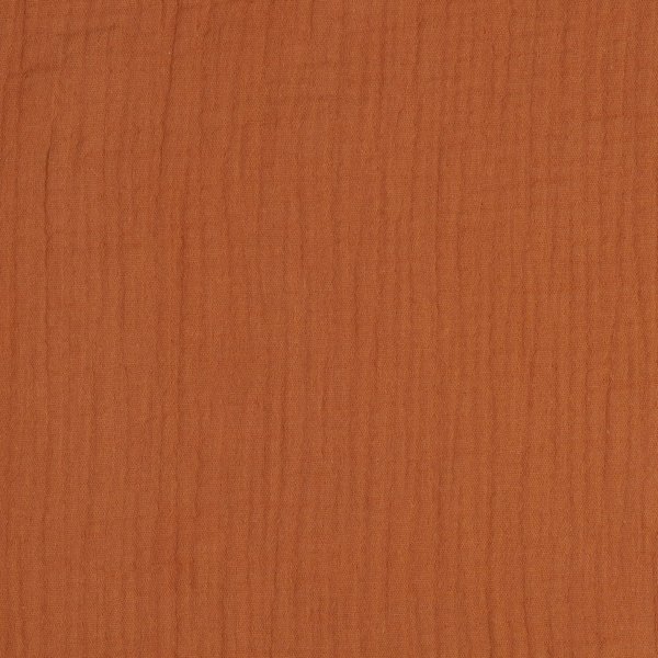Tissu Double Gaze Uni Bio Marron - Mondial Tissus-image