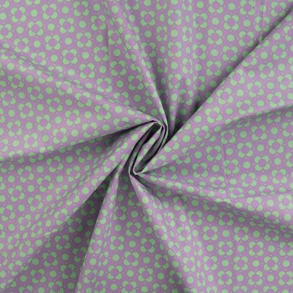 Tissu Cretonne Fine Enduction Imprimé Fleur Abstraite RéTro Violet - Mondial Tissus-image