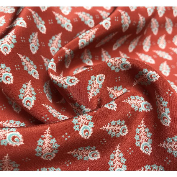 Tissu Liberty Soie CrêPe Rouge Fleurs - Liberty - Mondial Tissus-image