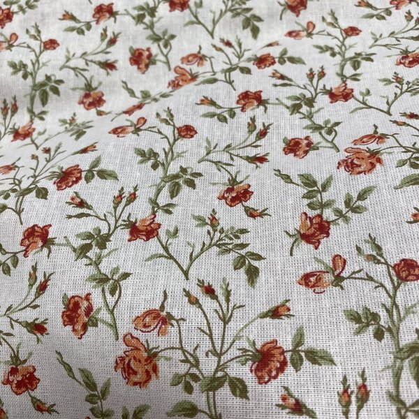 Tissu Cretonne Enduite Douce Fleur Orange - Mondial Tissus-image