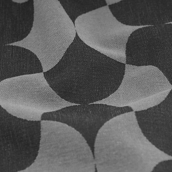 Tissu Jacquard Gambino Gris Noir - Linder - Mondial Tissus-image