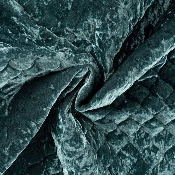 Tissu Matelassé Velours Bleu PéTrole - Mondial Tissus-image