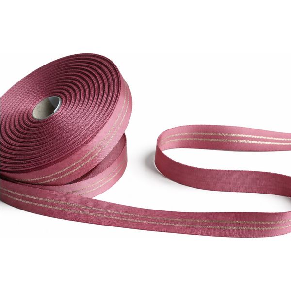 Sangle Polybag Lurex Vieux Rose 30Mm - Mondial Tissus-image
