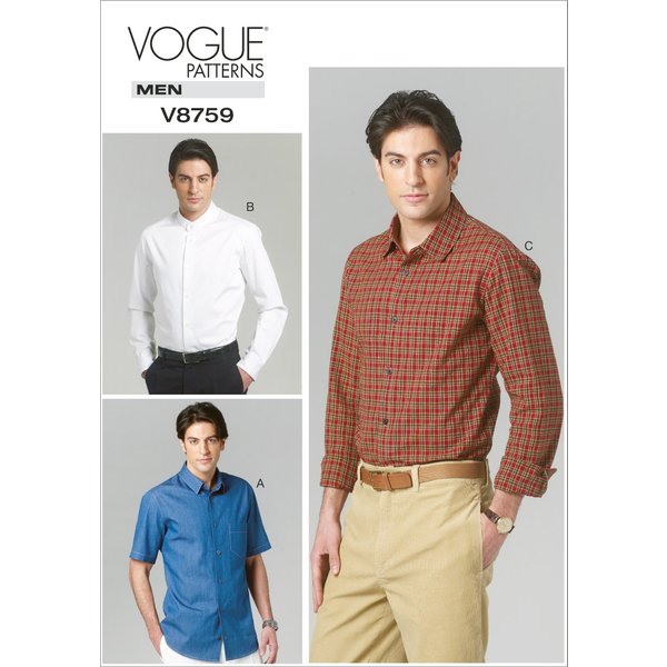 Patron Vogue 8759MXX Chemises Homme - Du 40 Au 46 - Vogue - Mondial Tissus-image
