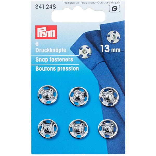 Boutons Pression à Coudre 13Mm Argent - Prym - Mondial Tissus-image
