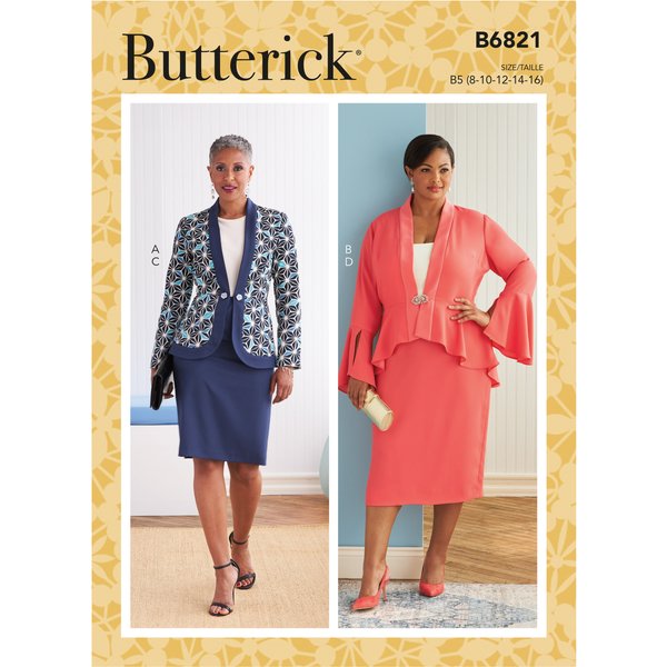 Patron Butterick B6821B5 Jupe,Veste Peplum Femme 36-44 - Butterick - Mondial Tissus-image