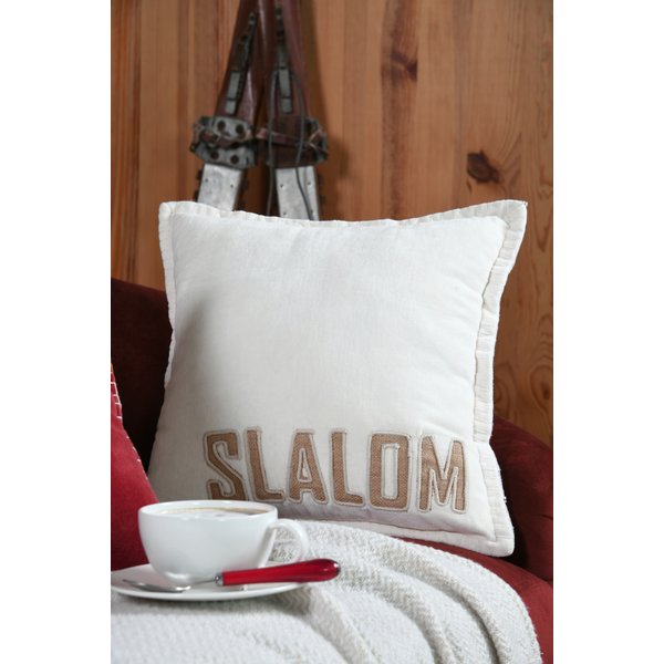 Coussin De Montagne Carré éCru "Slalom" 40X40Cm - Mt - Mondial Tissus-image