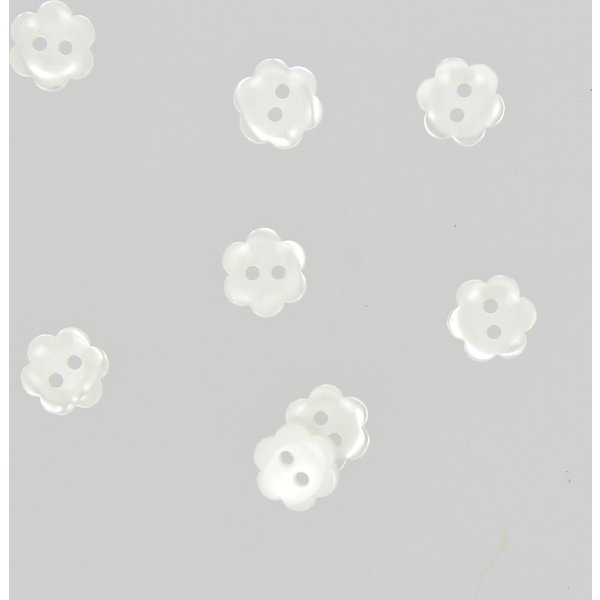 Boutons Forme Petite Fleur Blanc 10 Mm Mt - Mt - Mondial Tissus-image