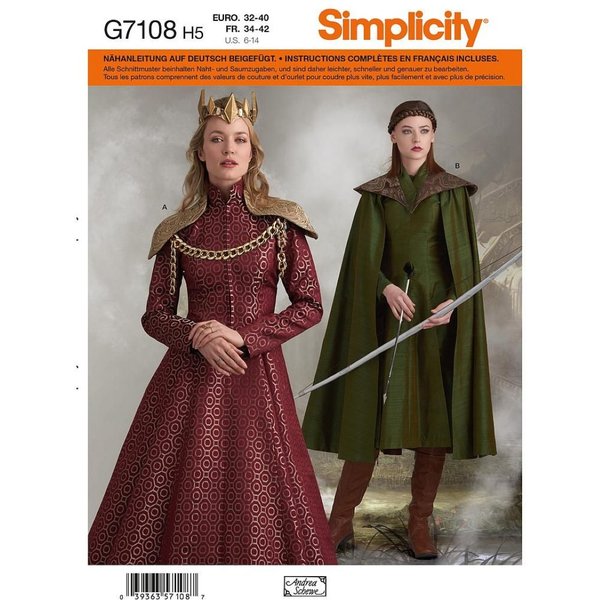 Patron Simplicity S8768.H5 - DéGuisement Cosplay Femmes 34 - 42 - Simplicity - Mondial Tissus-image