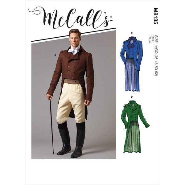Patron Mccall's 8135MWW Costume Homme Veste Style Redingote 18èMe Du 48 Au 54 - Mccall's - Mondial Tissus-image