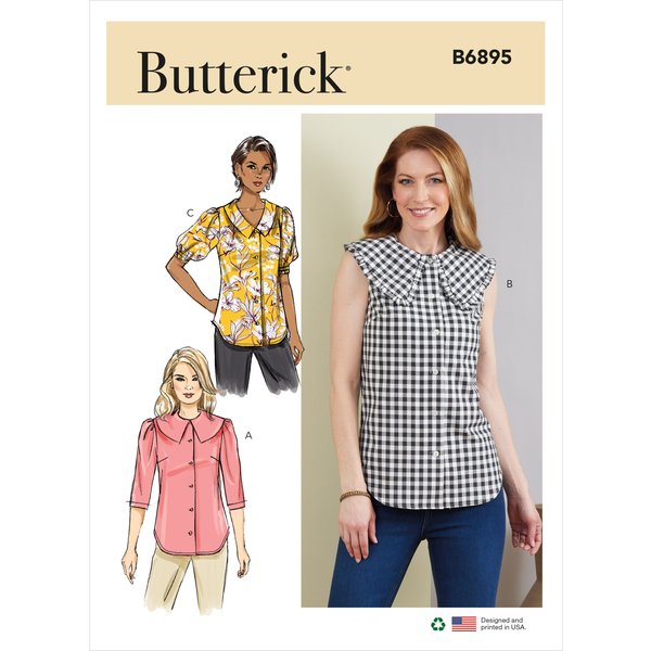 Patron Butterick B6895B5 Top Boutonné Femme 36-44 - Butterick - Mondial Tissus-image
