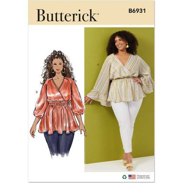 Patron Butterick B6931W2 Top Femme 48-56 - Butterick - Mondial Tissus-image