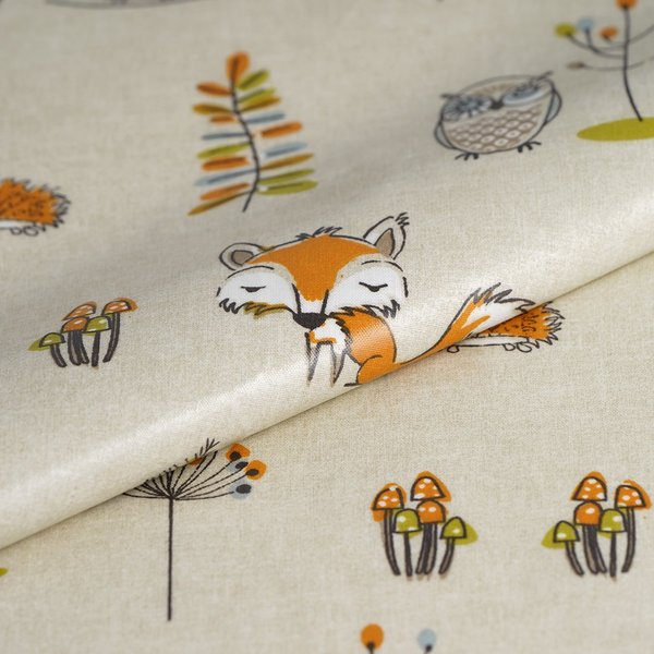 Tissu Enduit éPais Renards Orange - Mondial Tissus-image