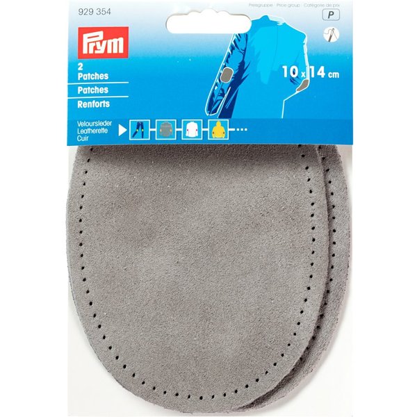 Renforts Cuir Velours Gris Clair à Coudre, 10 X 14Cm - Prym - Mondial Tissus-image
