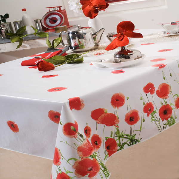 Tissu Toile CiréE Red Poppy Place - Mondial Tissus-image
