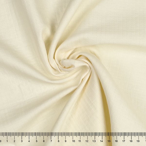 Tissu Double Gaze Rayure PiquéE éCru - Mondial Tissus-image