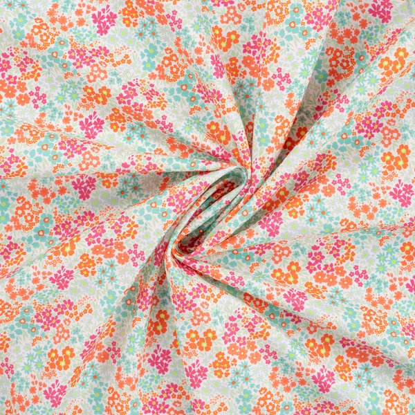 Tissu Voile Coton Imprimé Mini Fleurette Jaune - Mondial Tissus-image