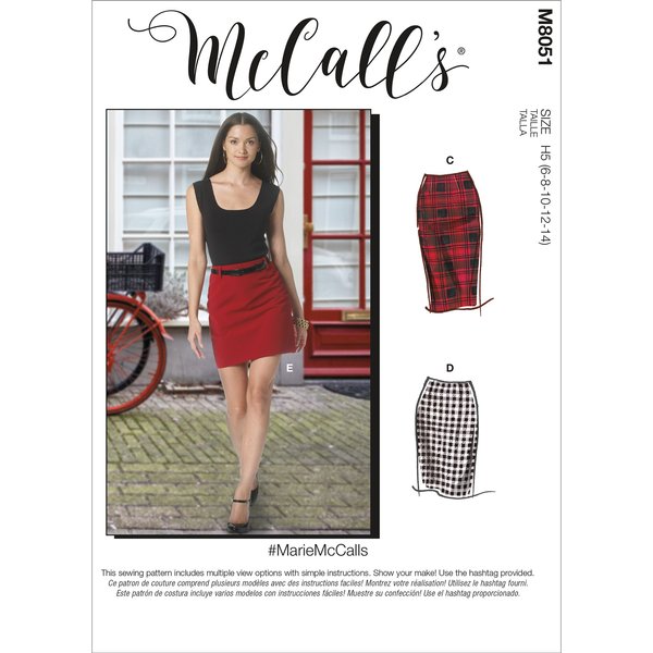 Patron Mccall's 8051H5 Jupe Crayon 5 Longueurs Mariemccalls - De 34 Au 42 - Mccall's - Mondial Tissus-image
