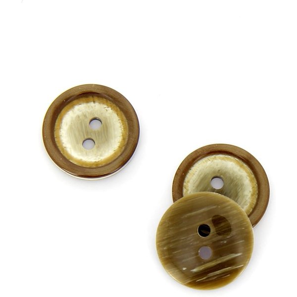 Boutons Double Cercle Marron 18 Mm - Mondial Tissus-image