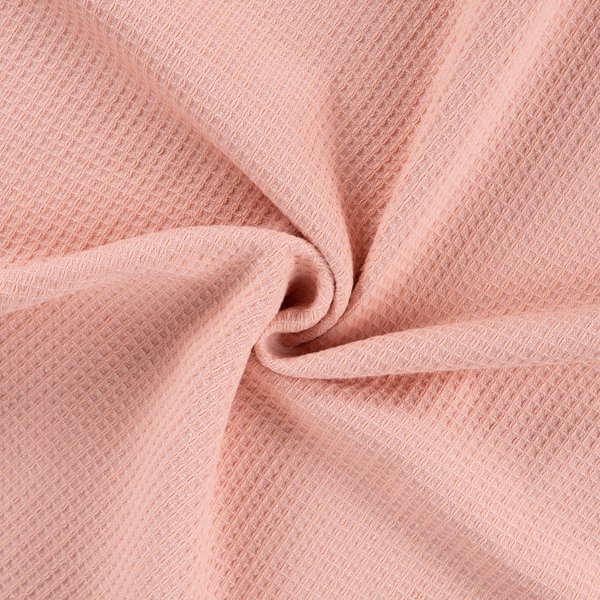Tissu éPonge Nid D'abeille Verso Bouclette Uni Rose - Mondial Tissus-image