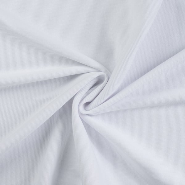 Maille Jersey Coton Tubulaire CôTeléE Unie Blanc 95 Cm - Mondial Tissus-image