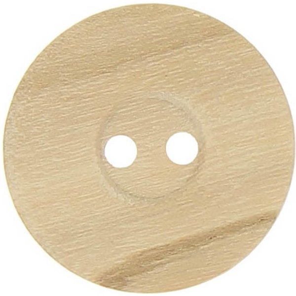 Bouton Bois Clair Plat 20Mm 2 Trous (5 PièCes) - Mt - Mondial Tissus-image