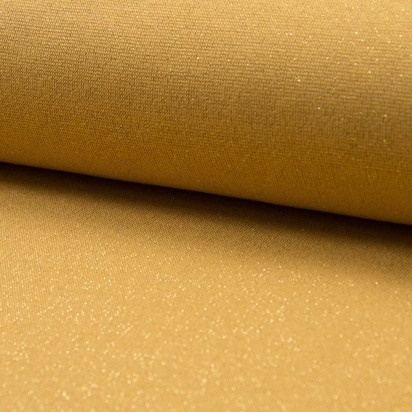Tissu Jersey Bord-CôTe Tubulaire Lurex Moutarde - Mt - Mondial Tissus-image