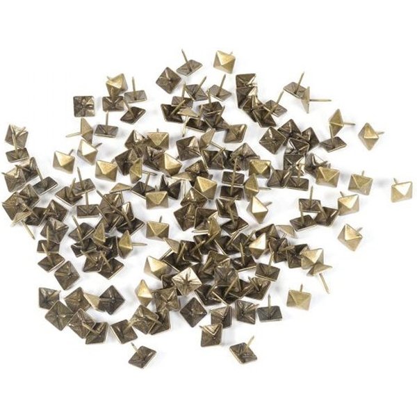 50 Clous Tapissiers CarréS DoréS 12 Mm - Mondial Tissus-image