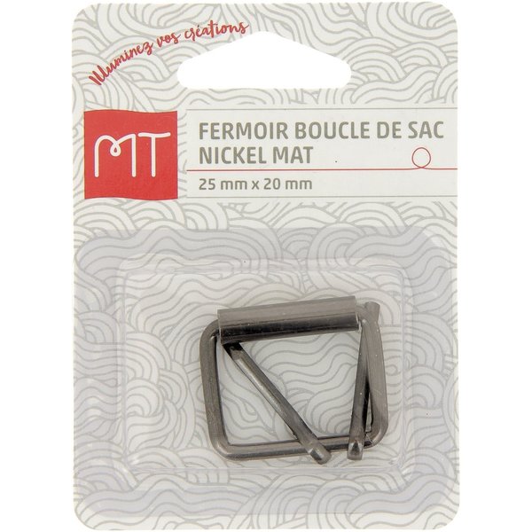 Fermoir Boucle De Sac En MéTal 25 Mm Nickel Mat X1 - MT - Mondial Tissus-image