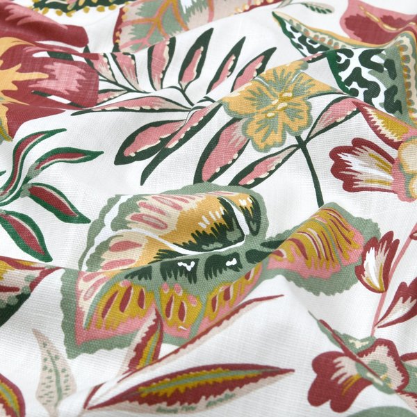 Bachette Coton Slub Grand Feuillage Terracotta - Mondial Tissus-image